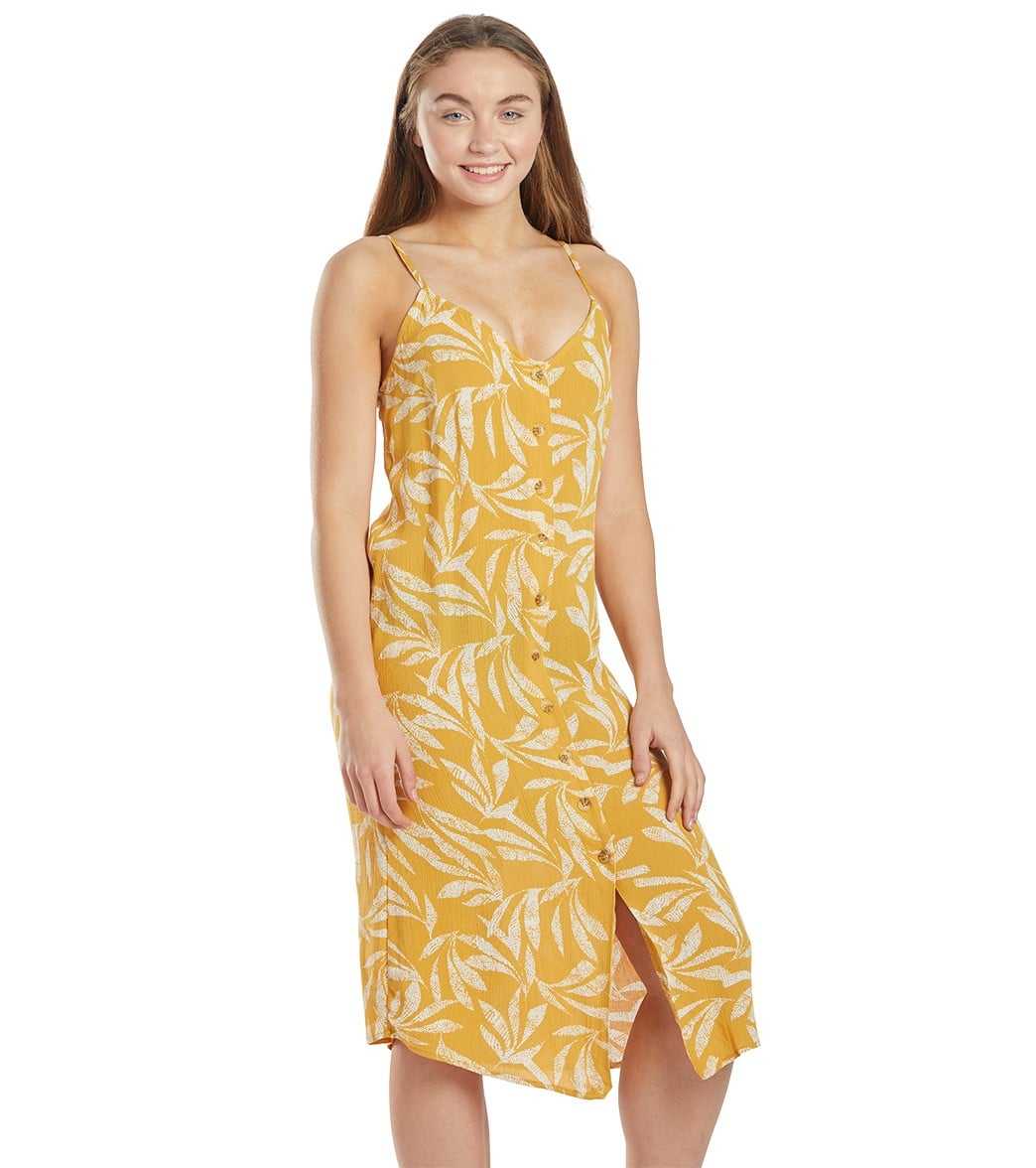 Rip Curl, Vestido midi Rip Curl Ooh La Leaf Mostaza