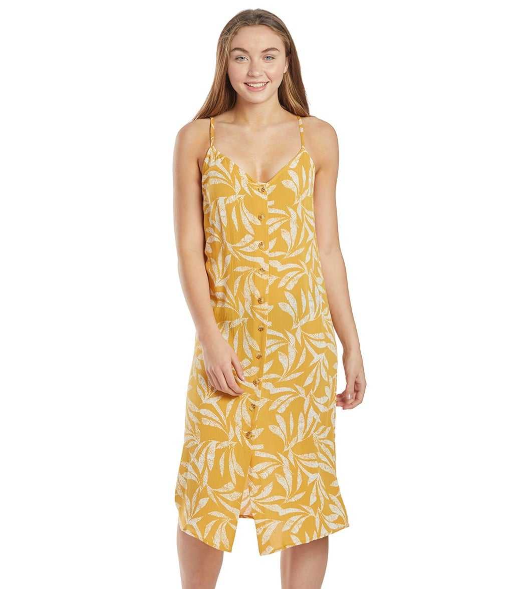 Rip Curl, Vestido midi Rip Curl Ooh La Leaf Mostaza